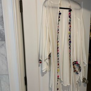 Betsy Johnson white linen beach cover up